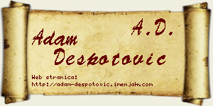 Adam Despotović vizit kartica